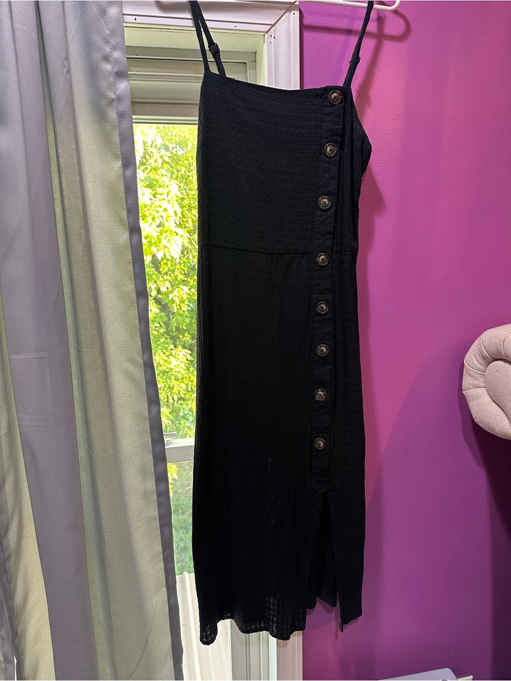 Target Black Maxi Button-Front Spaghetti Strap Skirt